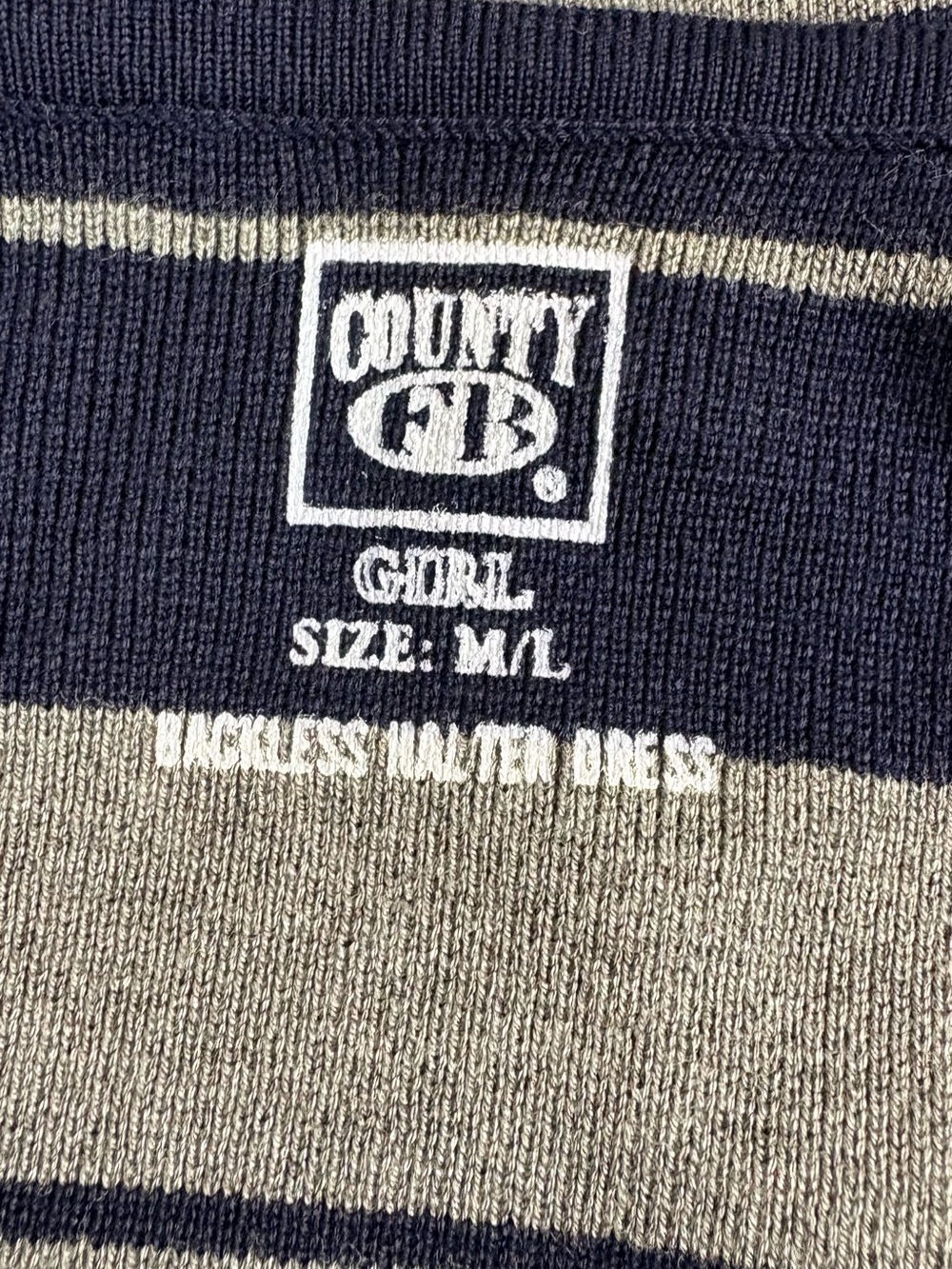 Women's Navy and Gray Striped Maxi Skirt - Picture 4 of 11